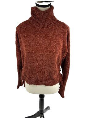Blush & Bloom Womens Sweater Turtleneck Chenille Cozy Soft Pullover Size S